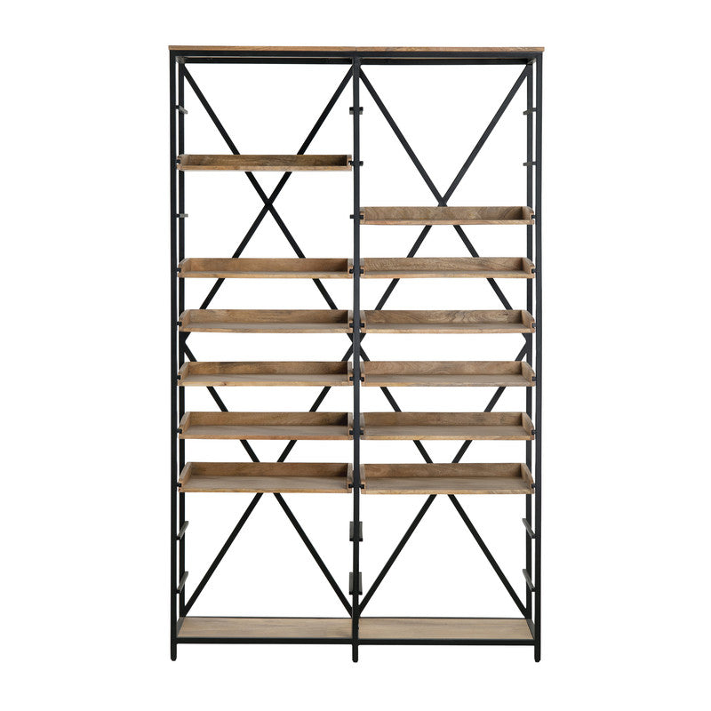 Thomas Road Brown/Black Double Etagere by Crestview at Eve Furniture
