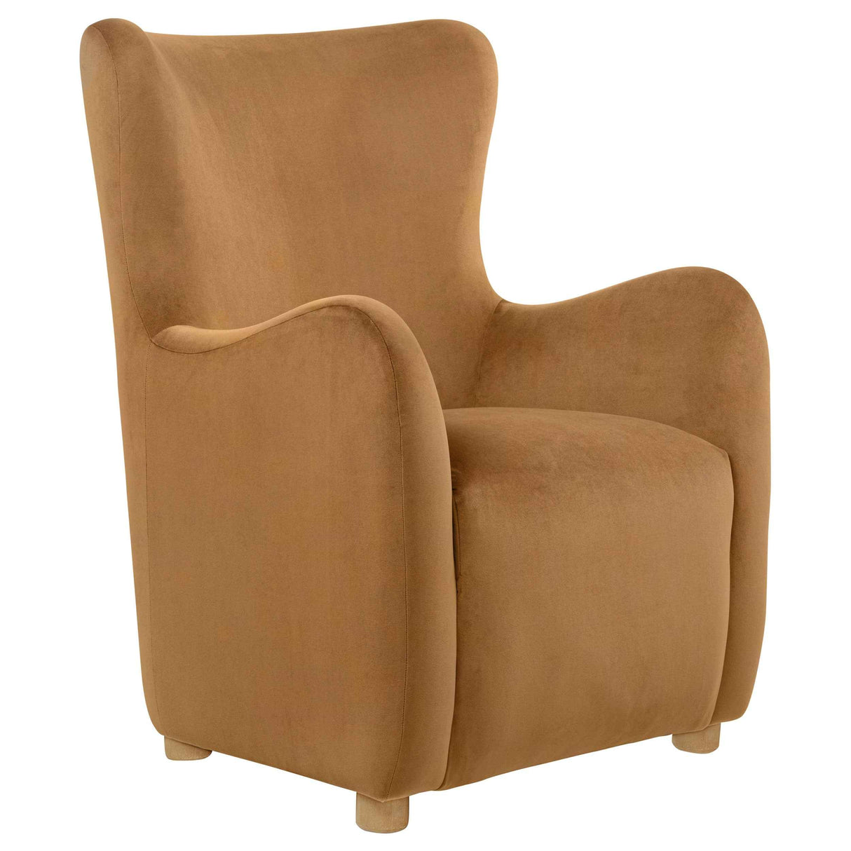 Thornton Cognac Velvet Upholstered Wingback Lounge Accent Chair by Coaster at Eve Furniture