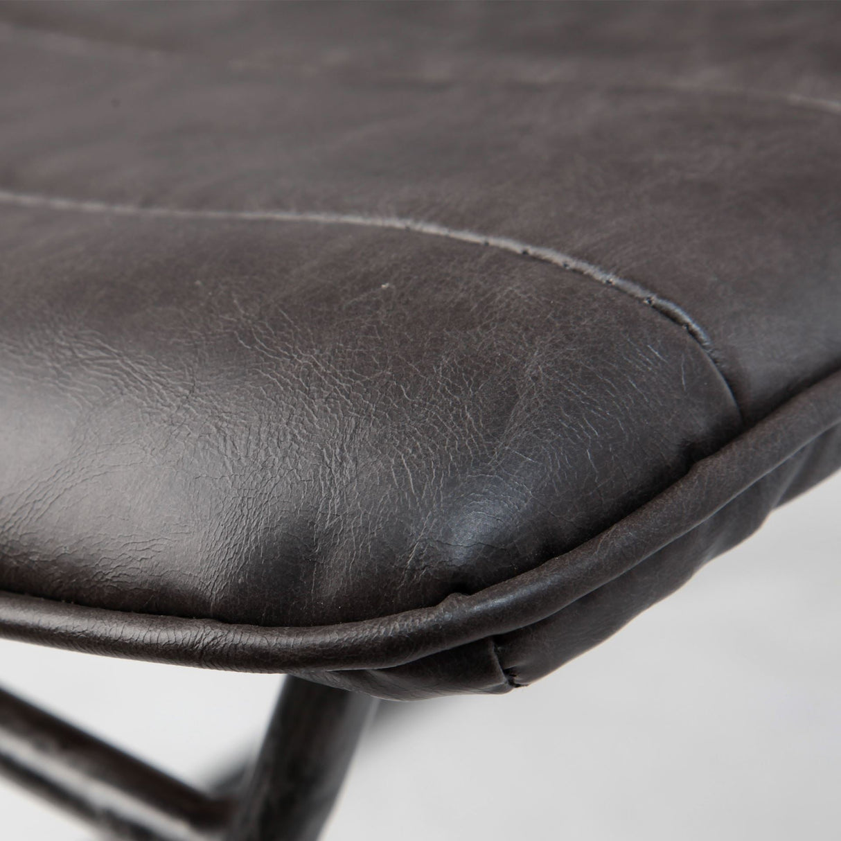 Thornton I Dark Brown Faux-Leather Seat Black Iron Frame Dining Chair, Set of 2 by Mercana at Eve Furniture