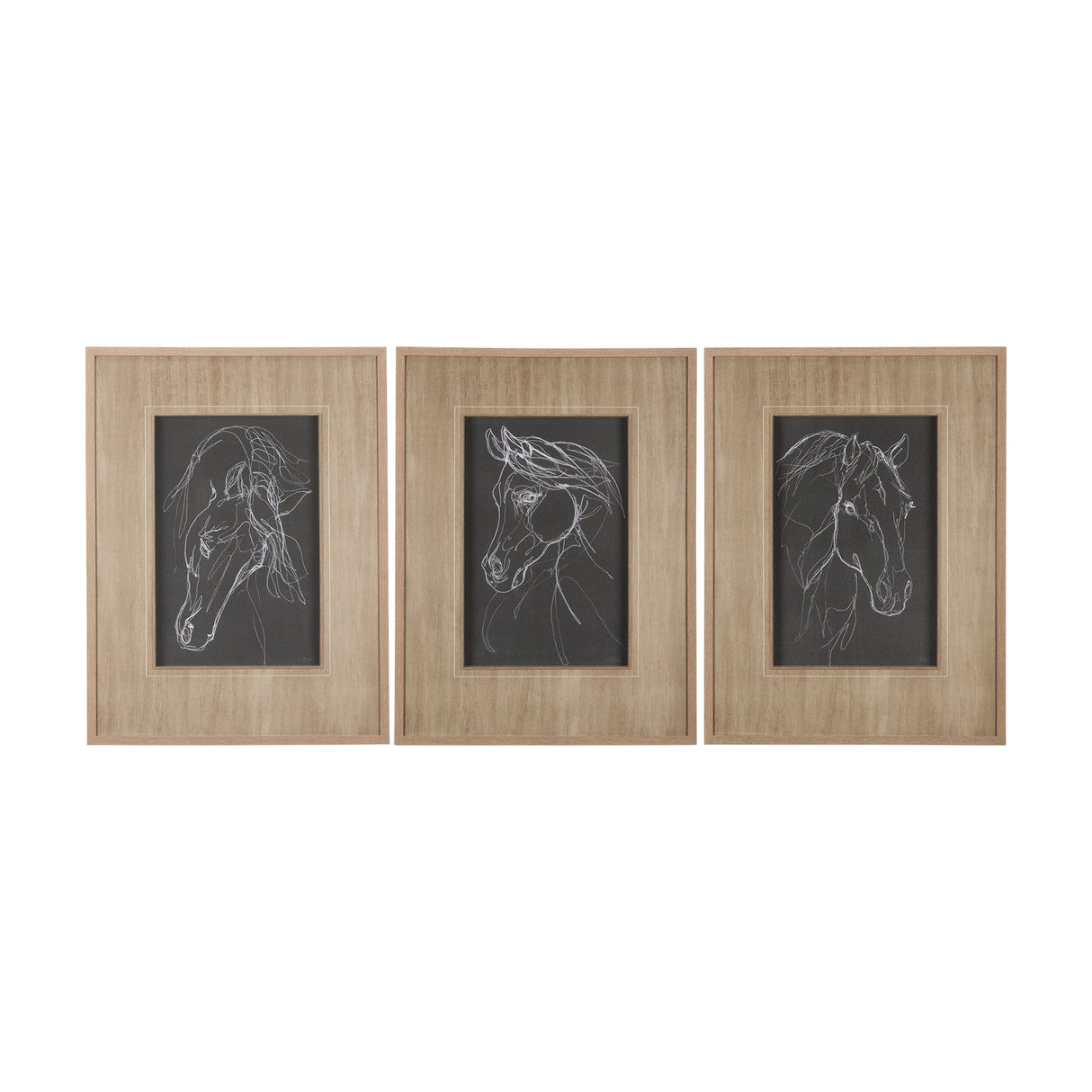Thoroughbred Dark III by Mercana Studio Hand Embellished Textured Framed Art Print Matted under Glas by Mercana at Eve Furniture