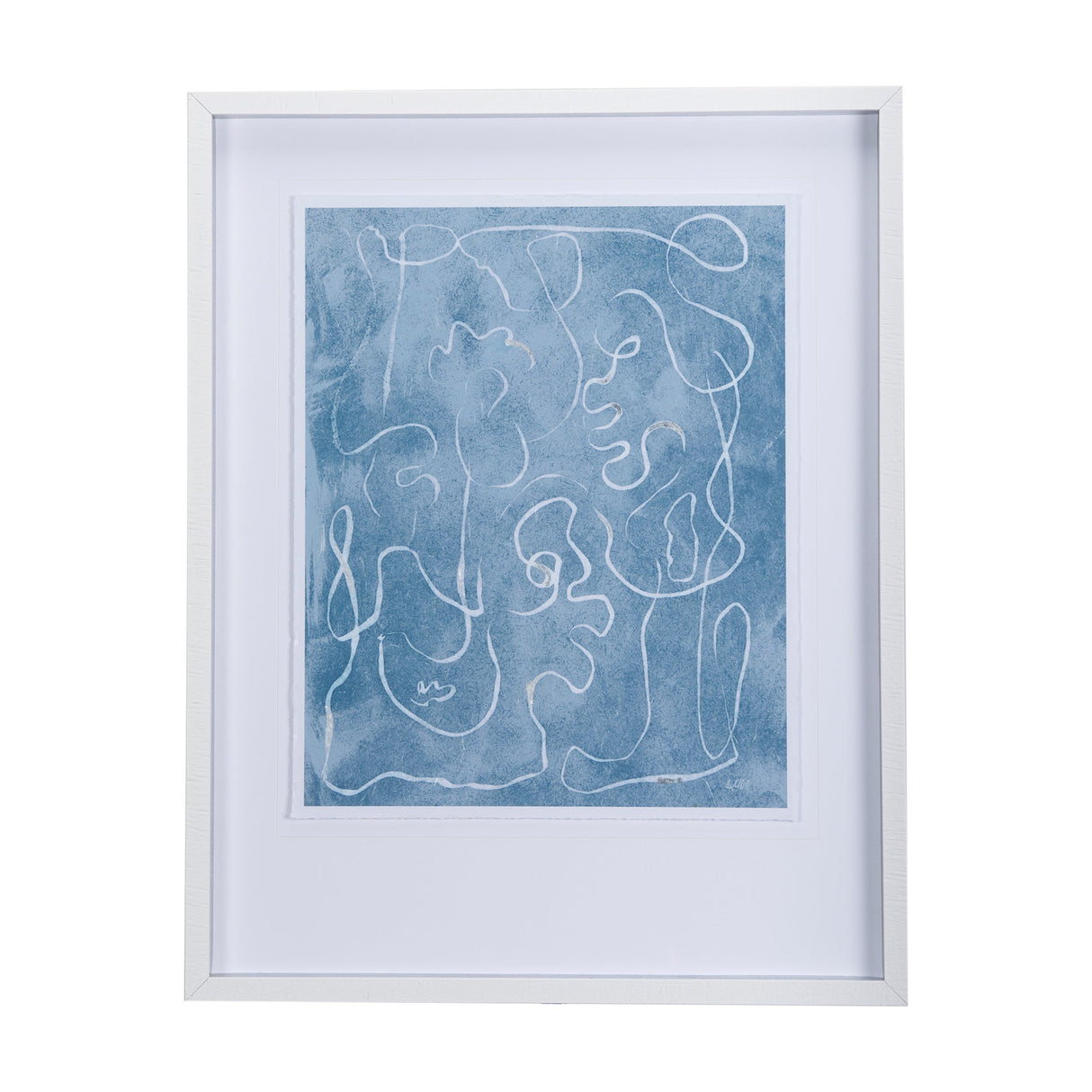 Thread Blue I by Mercana Studio a Hand Embellished Textured Framed Art Print Matted under Glass by Mercana at Eve Furniture