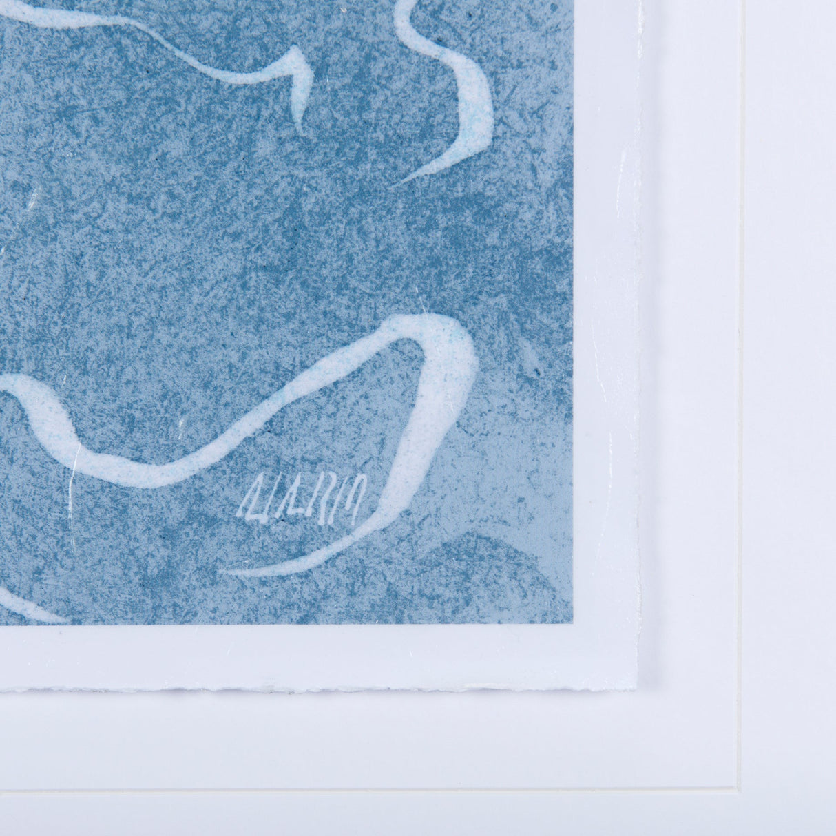 Thread Blue II by Mercana Studio a Hand Embellished Textured Framed Art Print Matted under Glass by Mercana at Eve Furniture