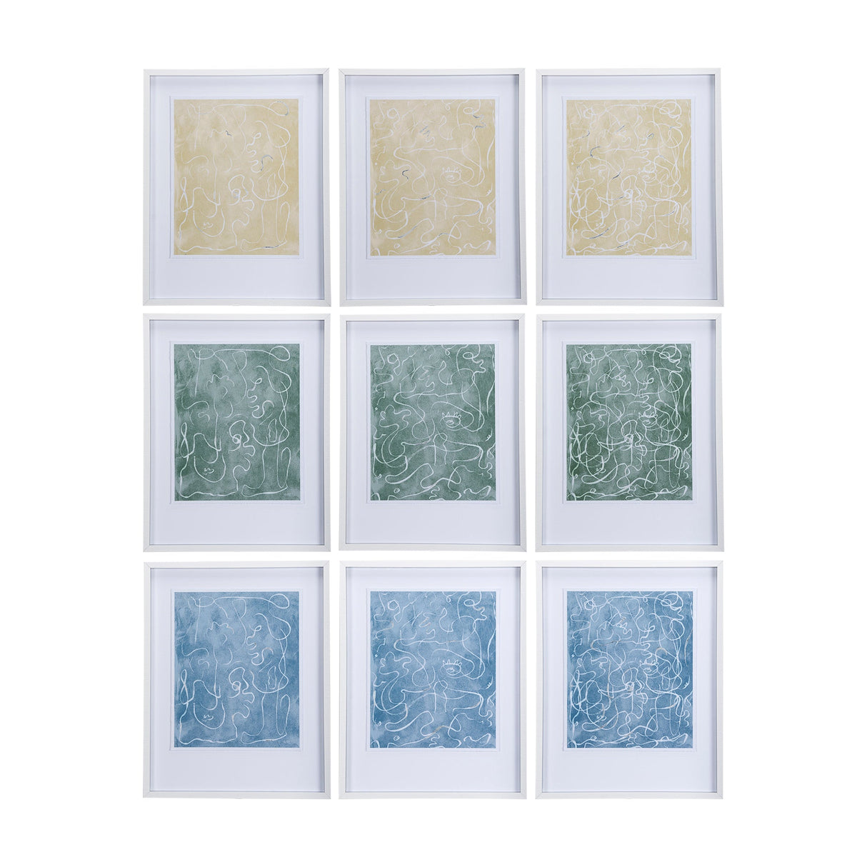 Thread Green II by Mercana Studio a Hand Embellished Textured Framed Art Print Matted under Glass by Mercana at Eve Furniture