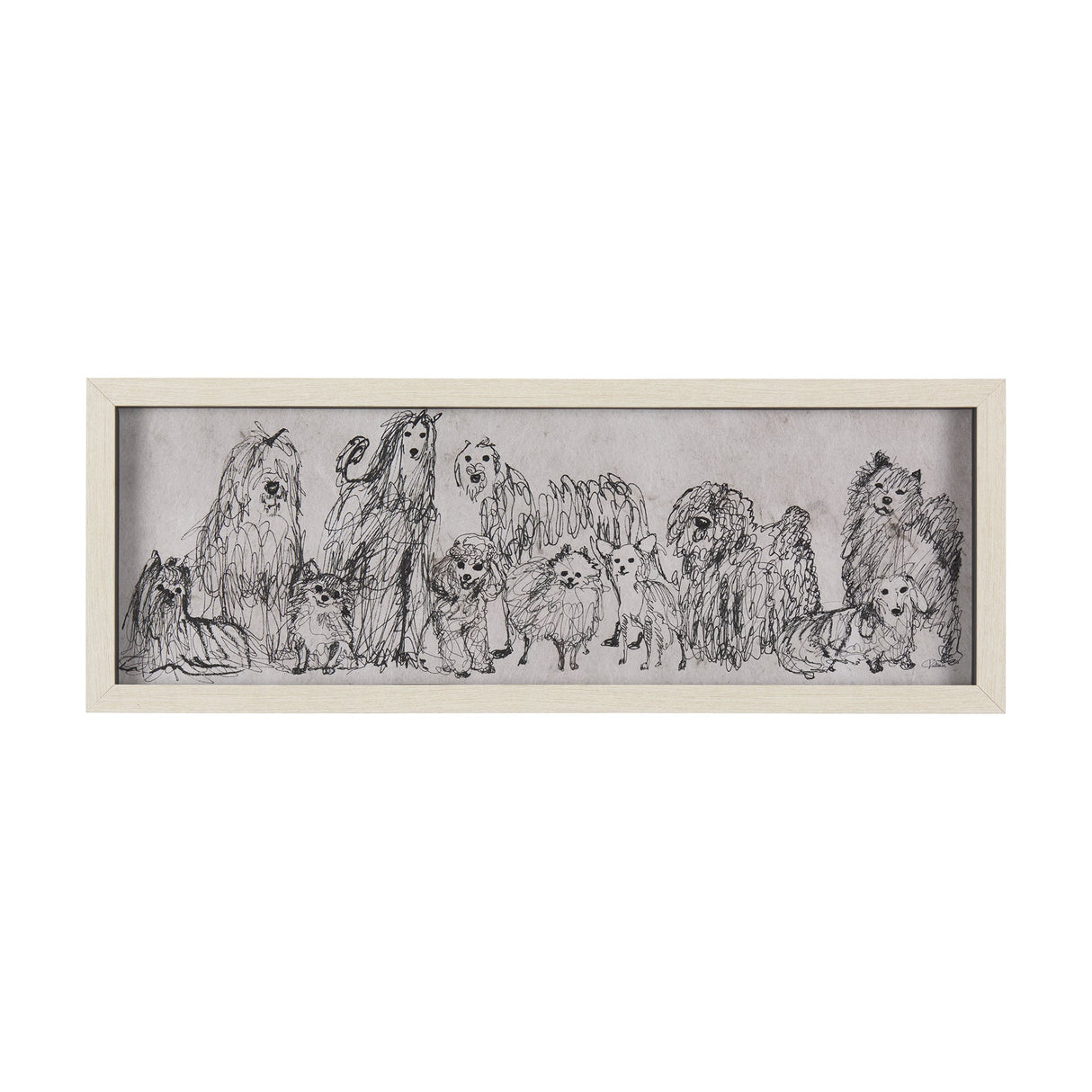 Three Buddies by Mercana Studio a Hand Embellished Textured Framed Art Print Matted under Glass by Mercana at Eve Furniture