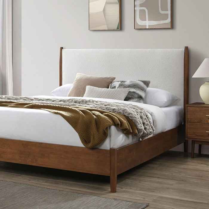 Thusis Walnut/Beige 4-Piece Queen Bedroom Set by Furniture of America at Eve Furniture