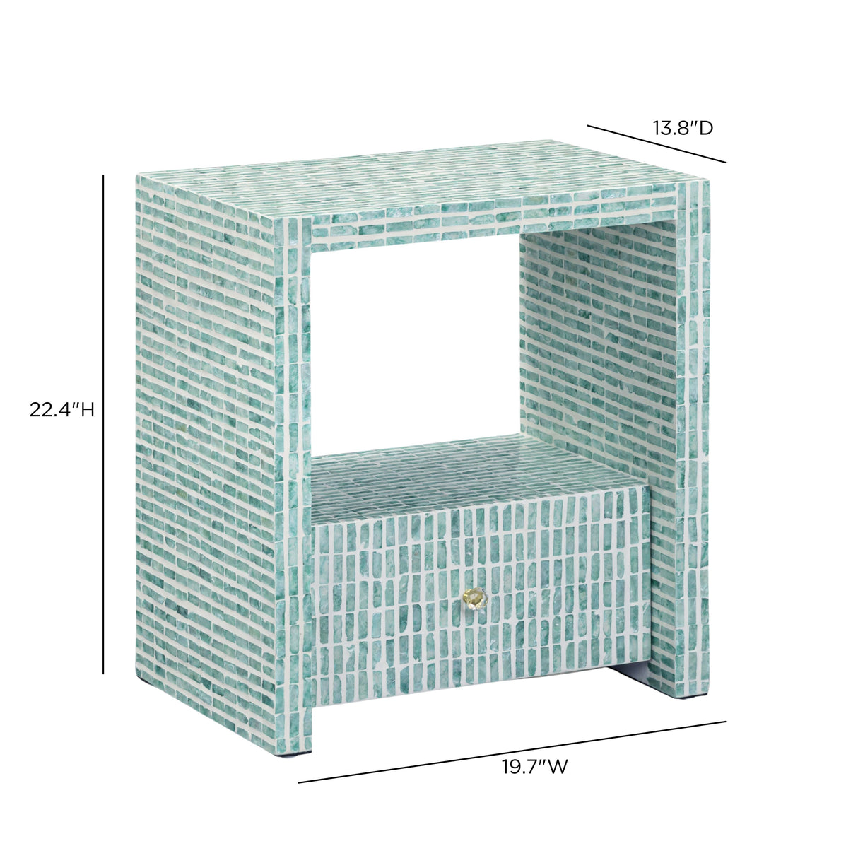 Tia 20" Mother of Pearl Nightstand by TOV Furniture at Eve Furniture