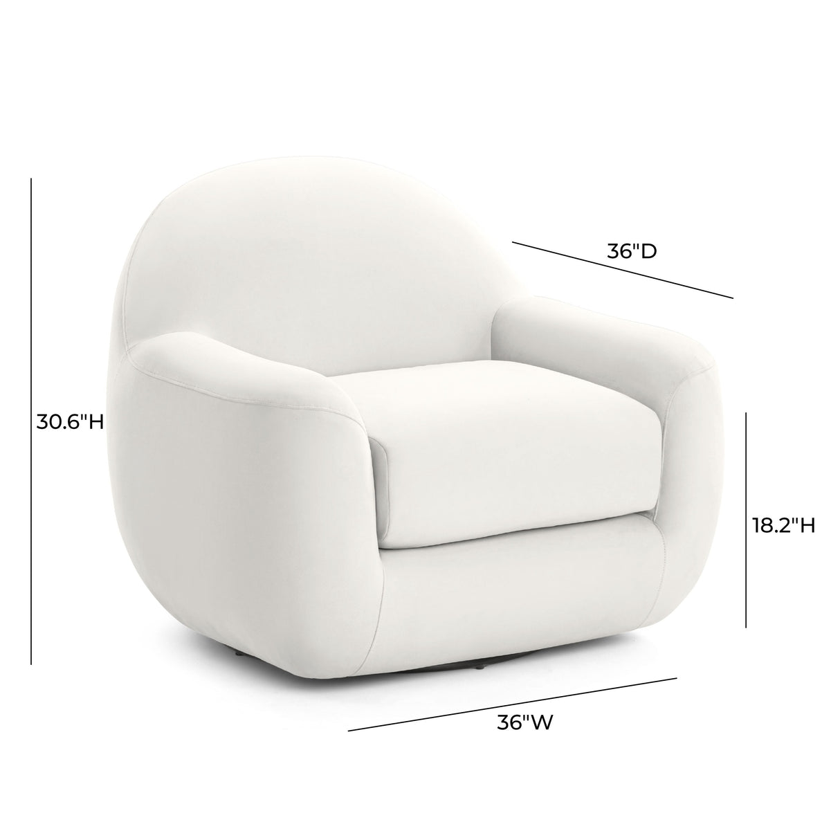 Tiago Performance Velvet Swivel Accent Chair by TOV Furniture at Eve Furniture
