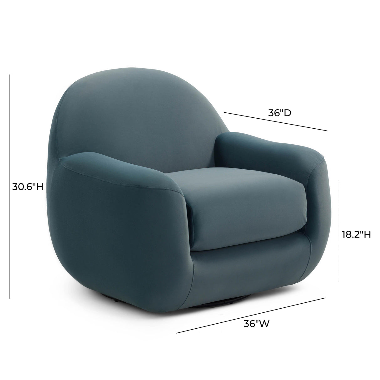 Tiago Velvet Swivel Chair by TOV Furniture at Eve Furniture