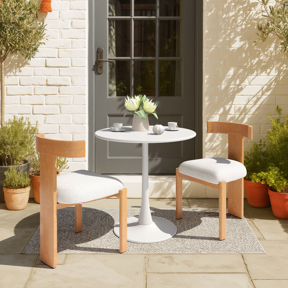 Tiana Natural & Beige Outdoor Dining Chair by Zuomod at Eve Furniture