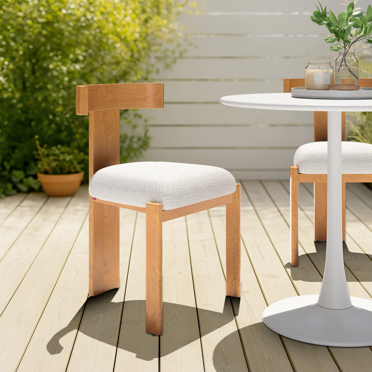 Tiana Natural & Beige Outdoor Dining Chair by Zuomod at Eve Furniture