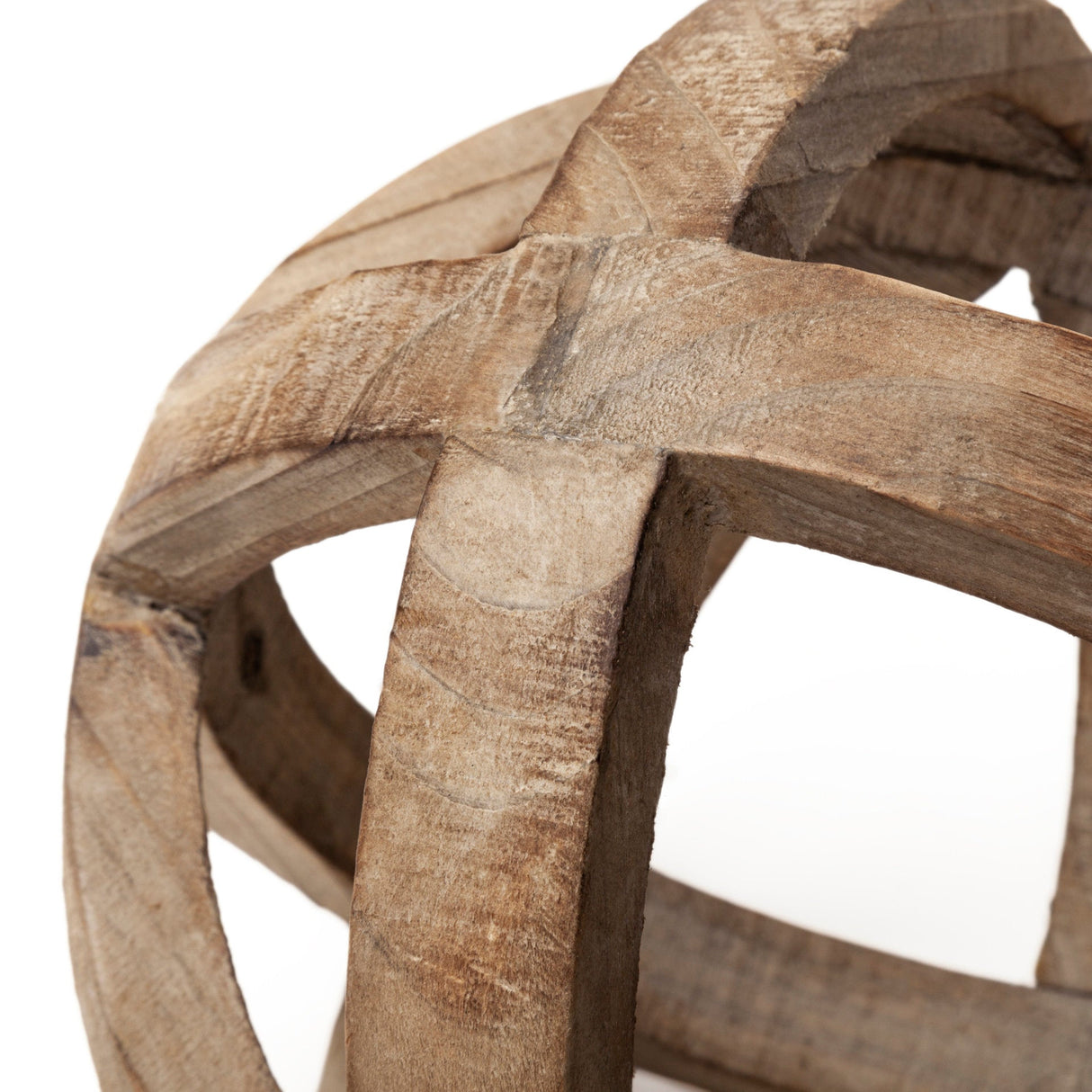 Tibik 8L x 8W Natural Wooden Orb by Mercana at Eve Furniture