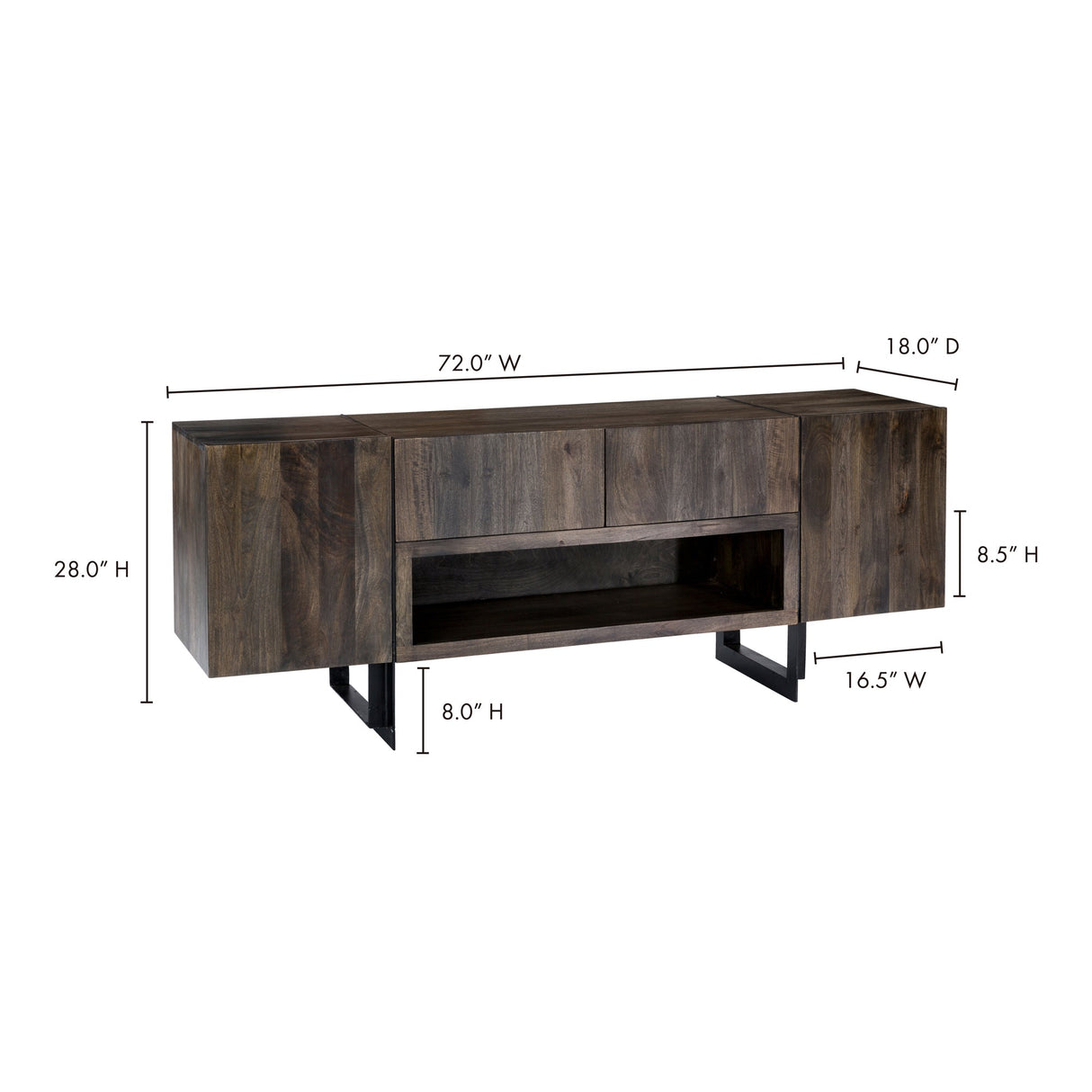 Tiburon Natural Media Cabinet by Moe's Home at Eve Furniture