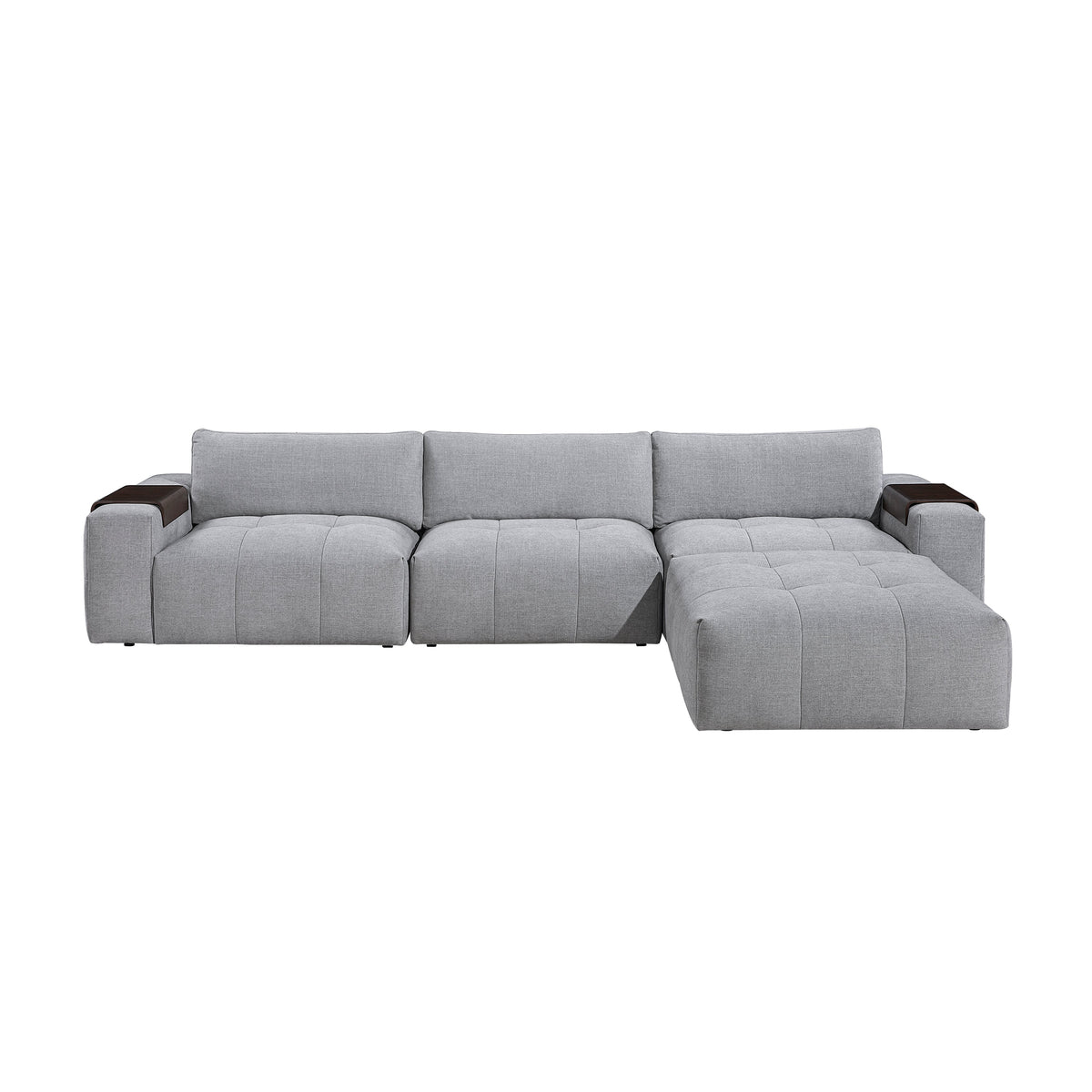 Tidal Gray 4-Piece Modular Sectional with Ottoman by Homelegance at Eve Furniture