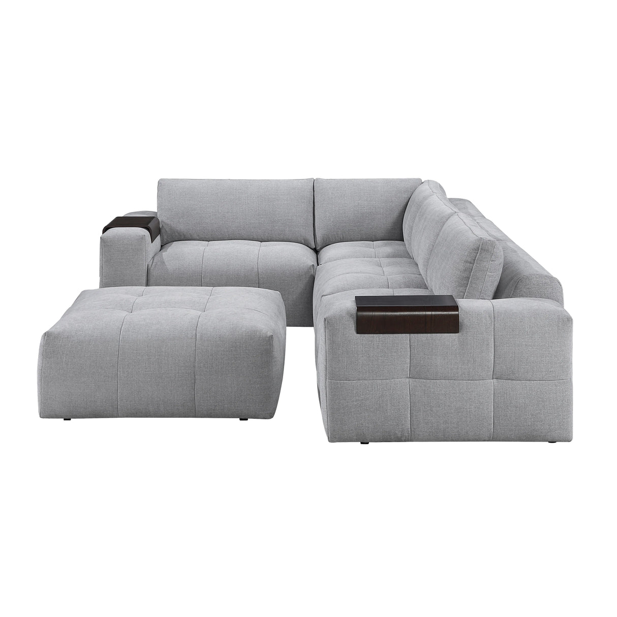 Tidal Gray 5-Piece Modular Sectional with Ottoman by Homelegance at Eve Furniture