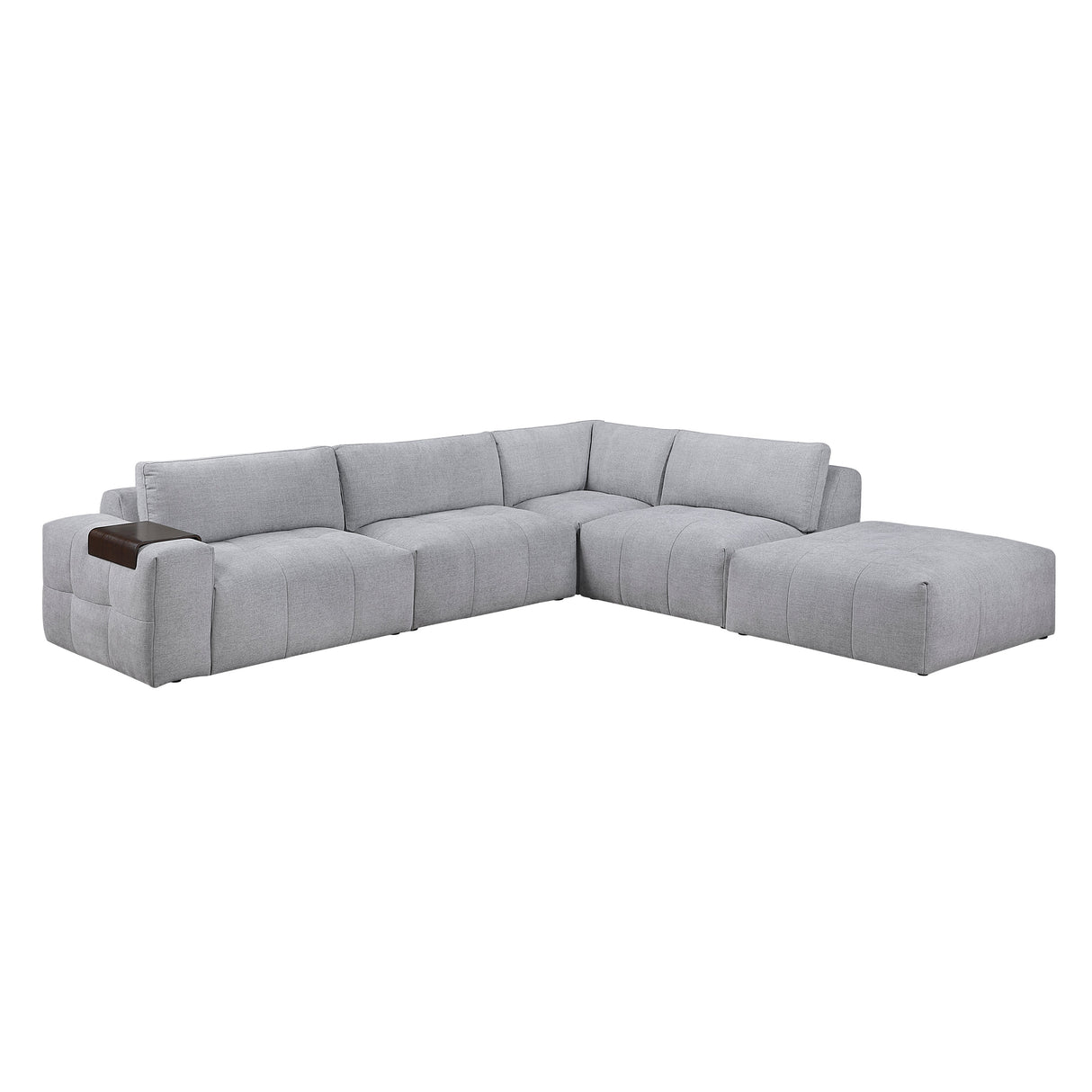 Tidal Gray 5-Piece Modular Sectional with Ottoman by Homelegance at Eve Furniture