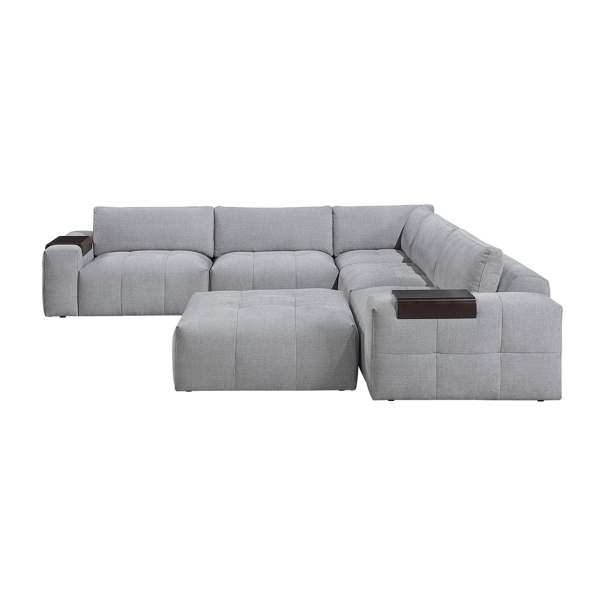 Tidal Gray 6-Piece Modular Sectional with Ottoman by Homelegance at Eve Furniture