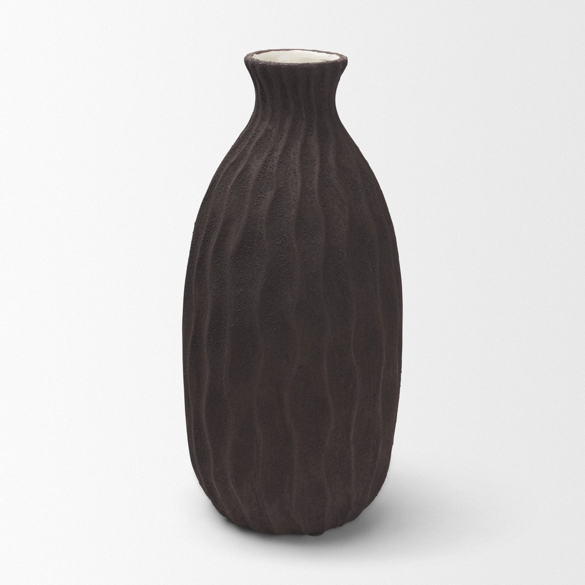 Tidal Tall Ceramic Rippled Decorative Vase by Mercana at Eve Furniture