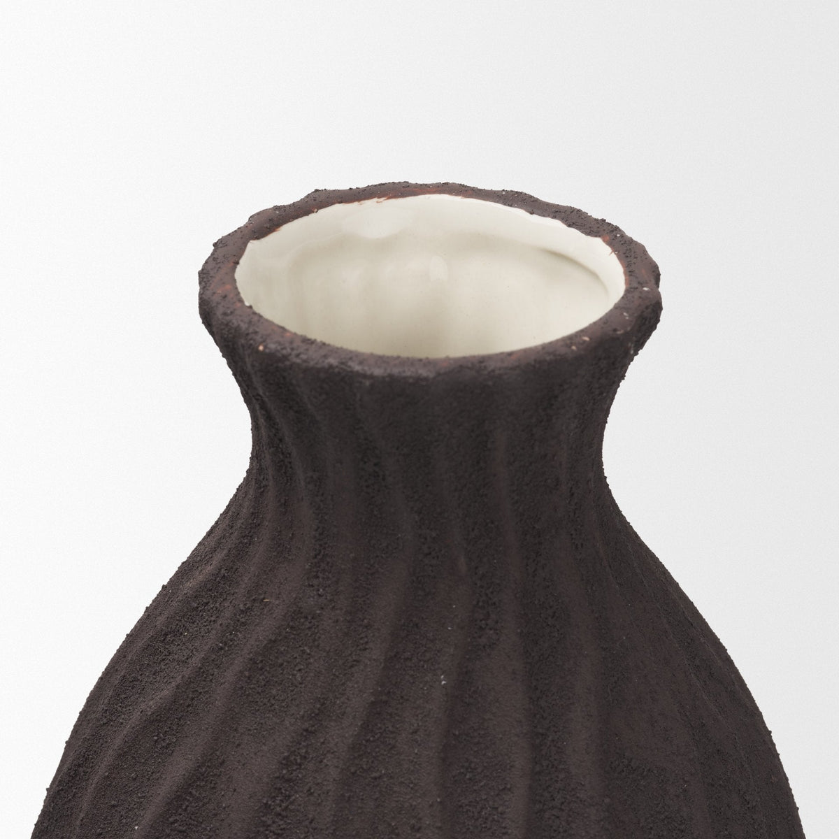 Tidal Tall Ceramic Rippled Decorative Vase by Mercana at Eve Furniture