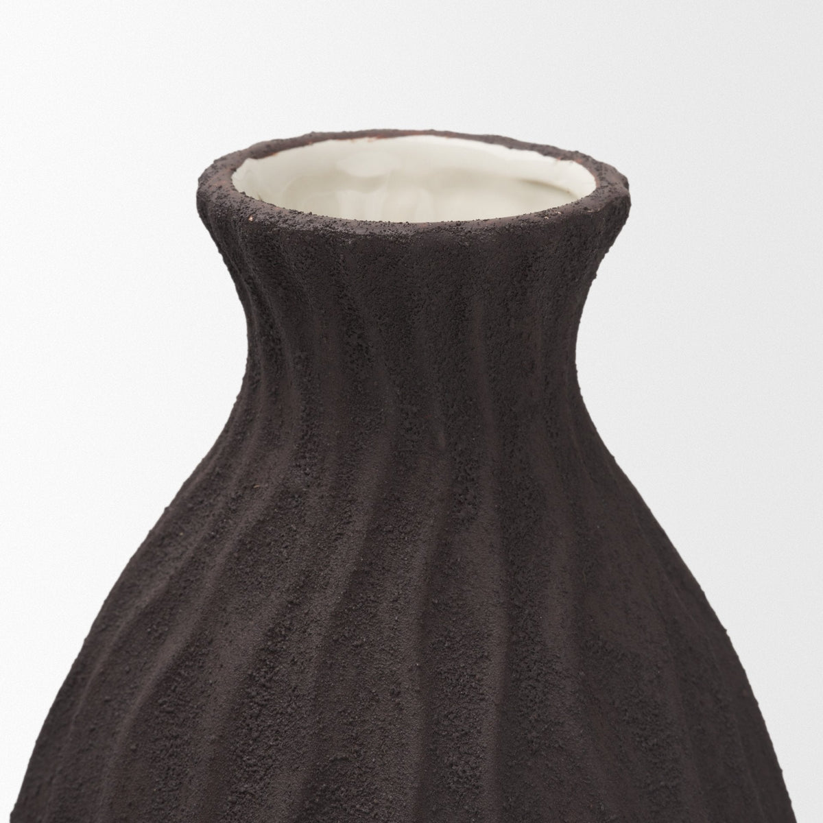 Tidal Tall Ceramic Rippled Decorative Vase by Mercana at Eve Furniture