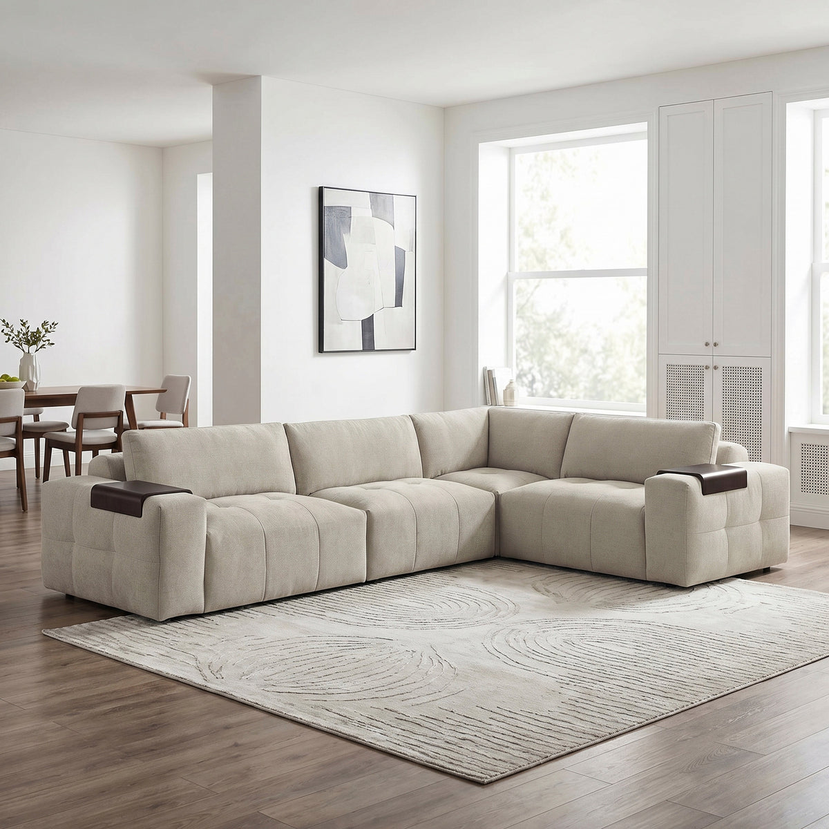 Tidal Taupe 4-Piece Modular Sectional by Homelegance at Eve Furniture