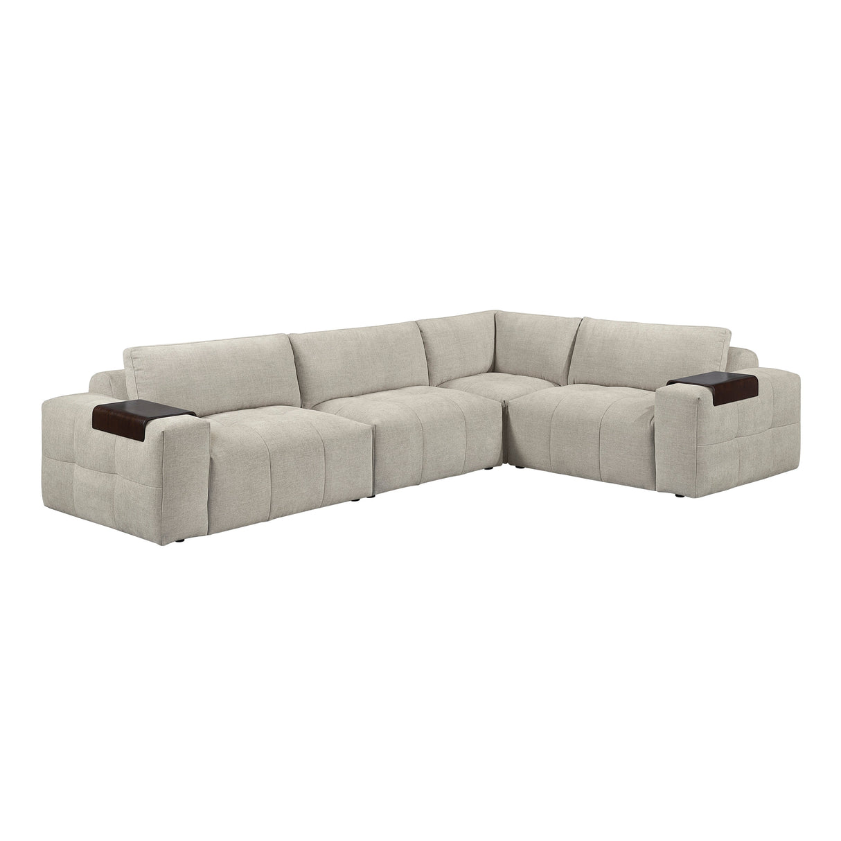 Tidal Taupe 4-Piece Modular Sectional with Ottoman by Homelegance at Eve Furniture