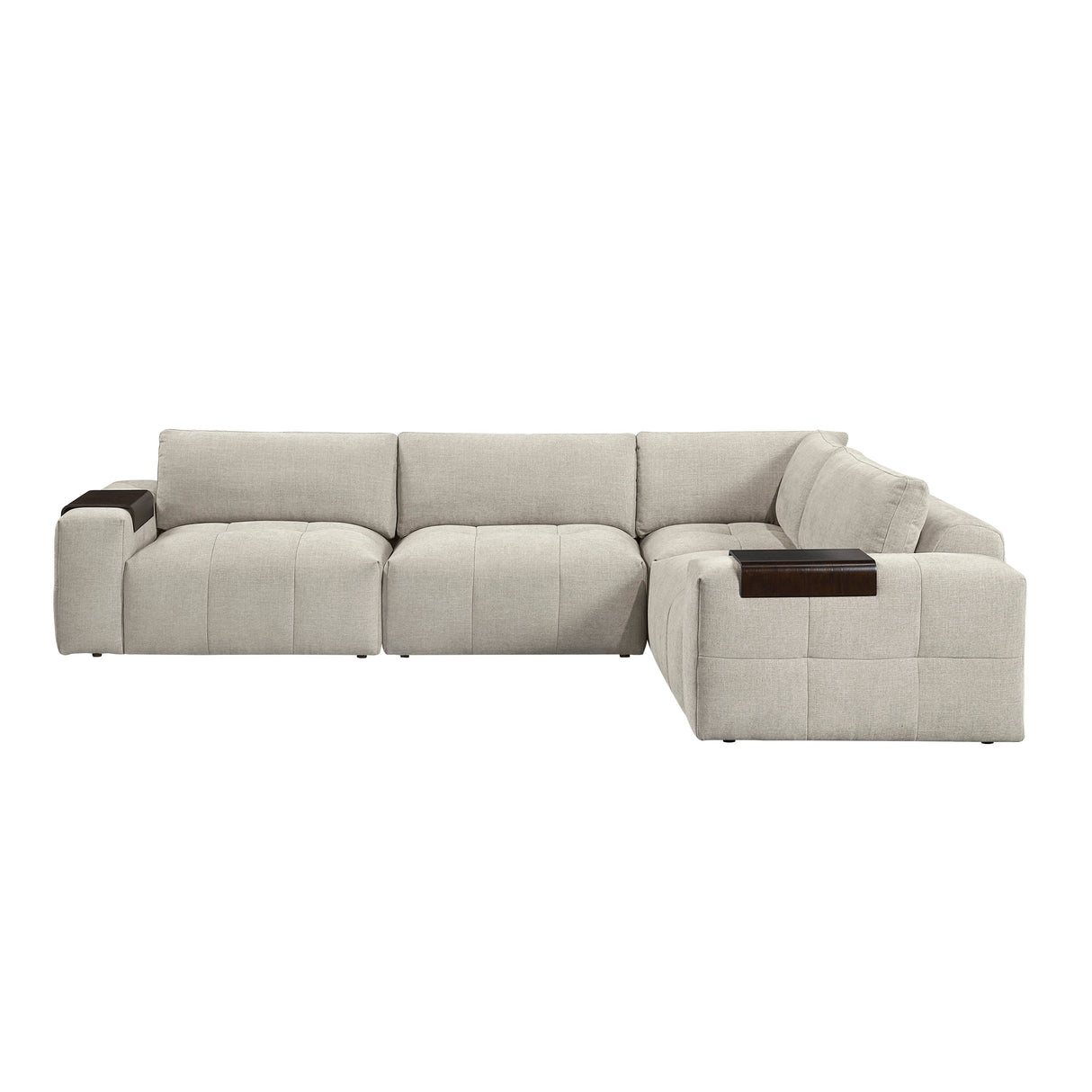 Tidal Taupe 4-Piece Modular Sectional with Ottoman by Homelegance at Eve Furniture