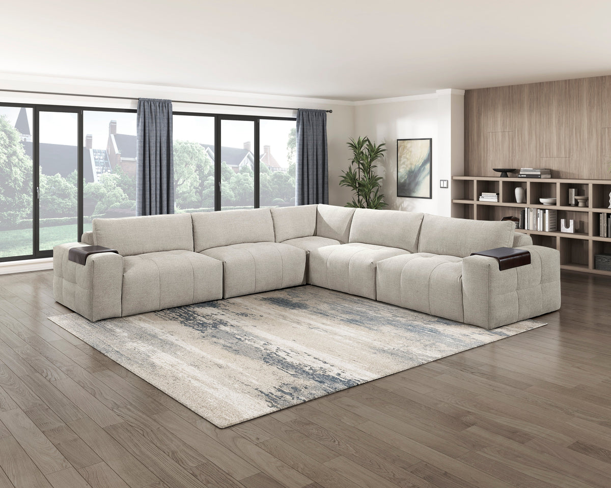 Tidal Taupe 5-Piece Modular Sectional by Homelegance at Eve Furniture