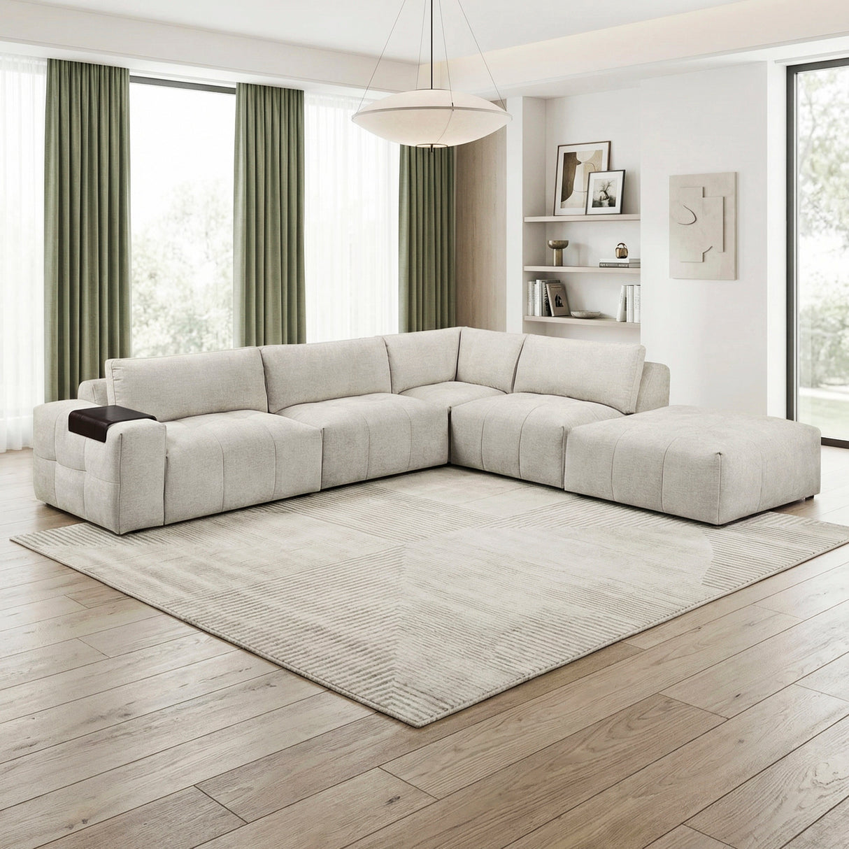 Tidal Taupe 5-Piece Modular Sectional with Ottoman by Homelegance at Eve Furniture