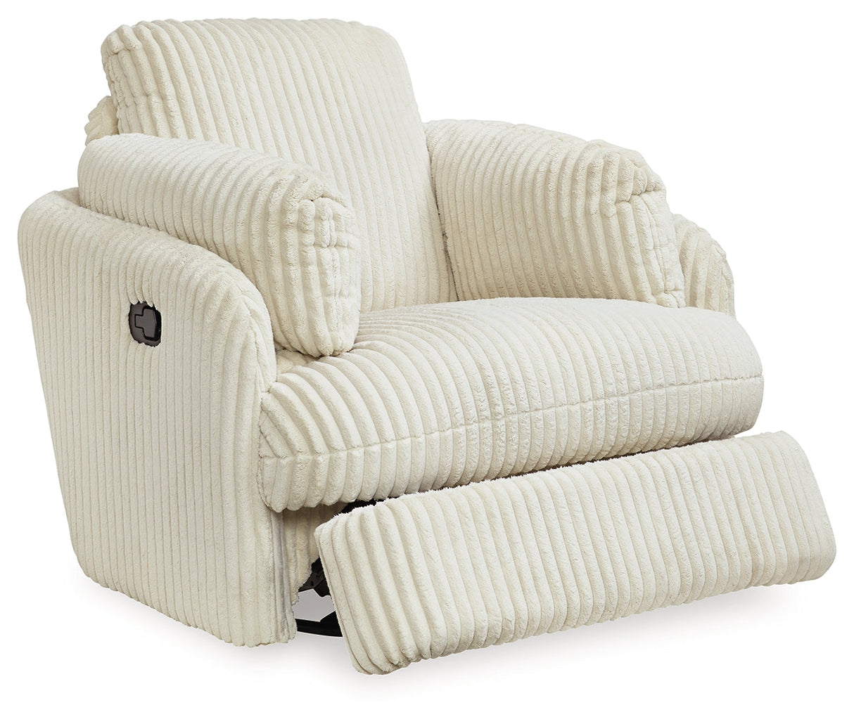 Tie-Breaker Ivory Swivel Glider Recliner by Ashley at Eve Furniture