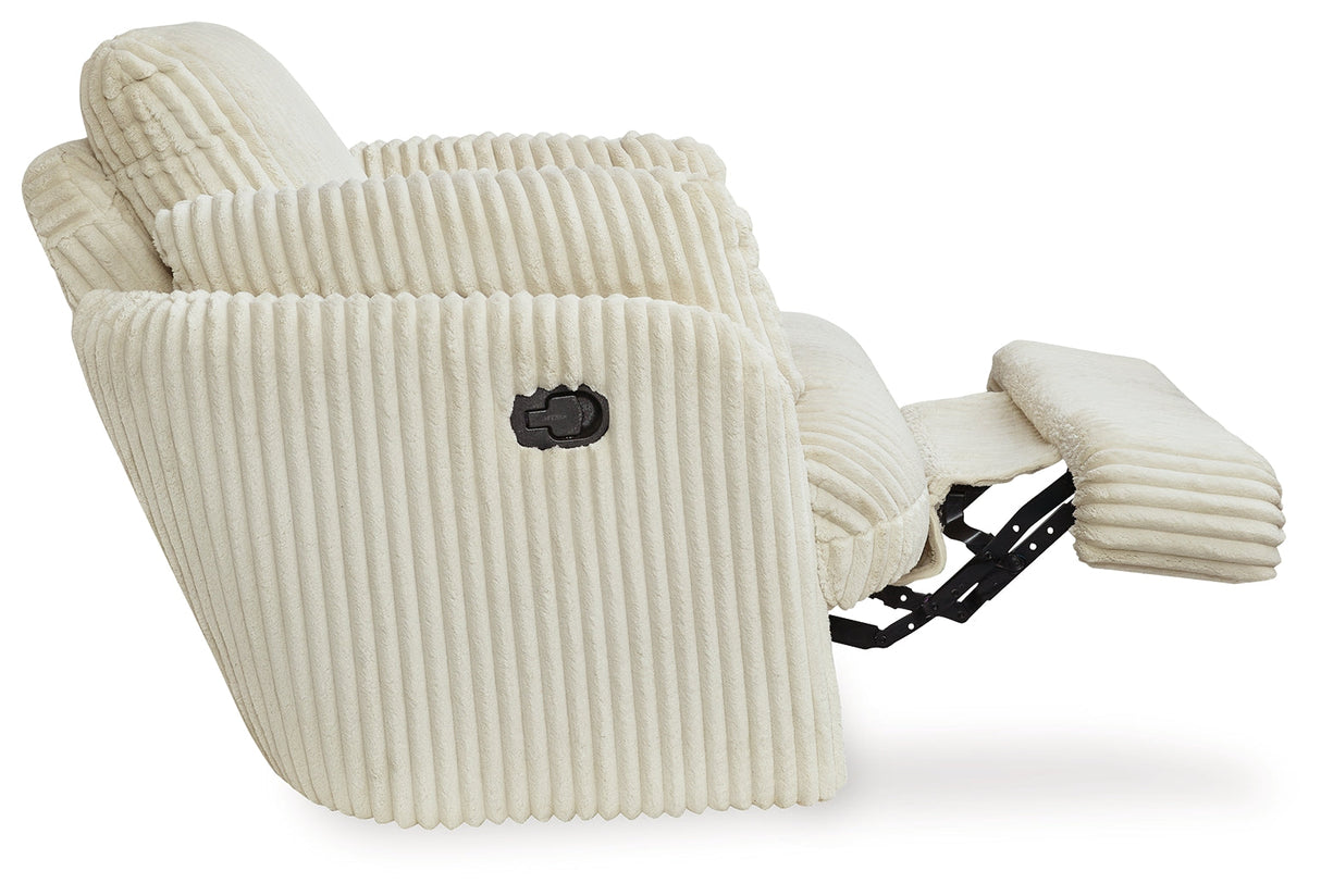 Tie-Breaker Ivory Swivel Glider Recliner by Ashley at Eve Furniture