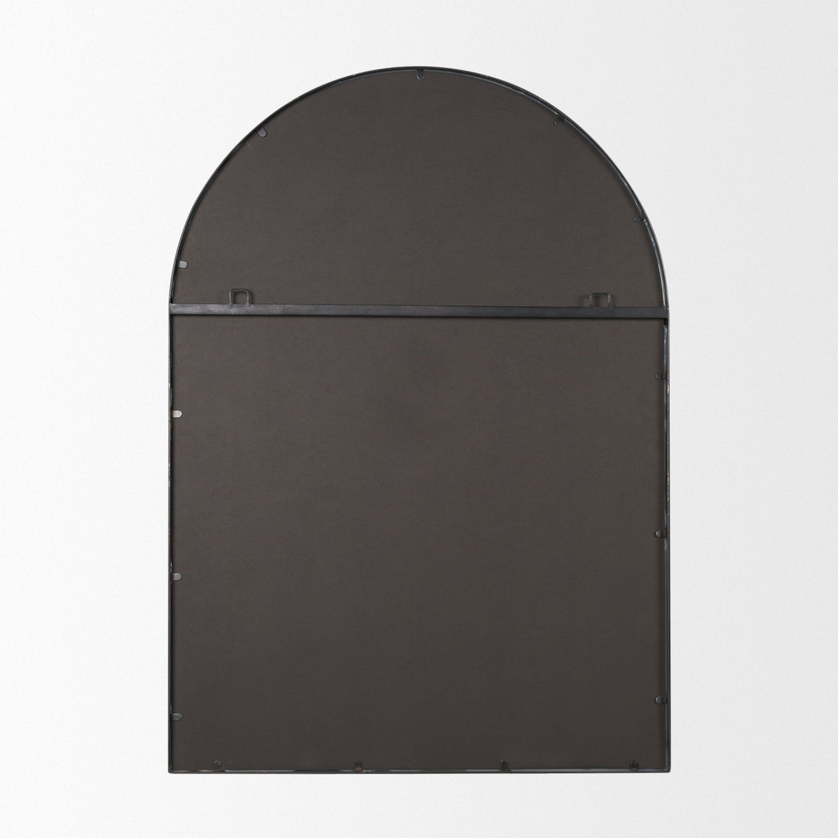 Tiffany Brushed Black Metal Double Frame Arched Mirror by Mercana at Eve Furniture