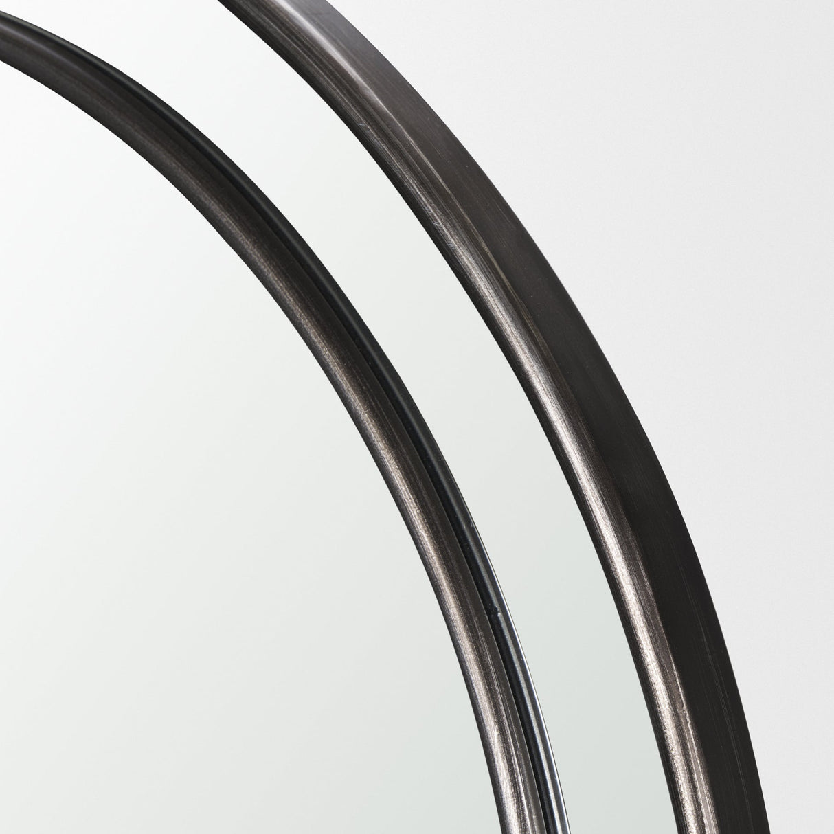 Tiffany Brushed Black Metal Double Frame Arched Mirror by Mercana at Eve Furniture