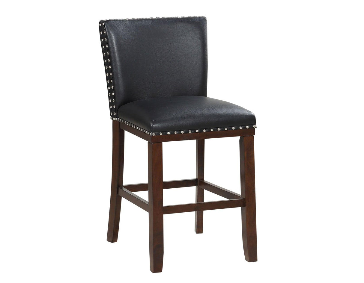 Tiffany 24″ Counter Stool, Black Vegan Leather, Set of 2 by Steve Silver at Eve Furniture