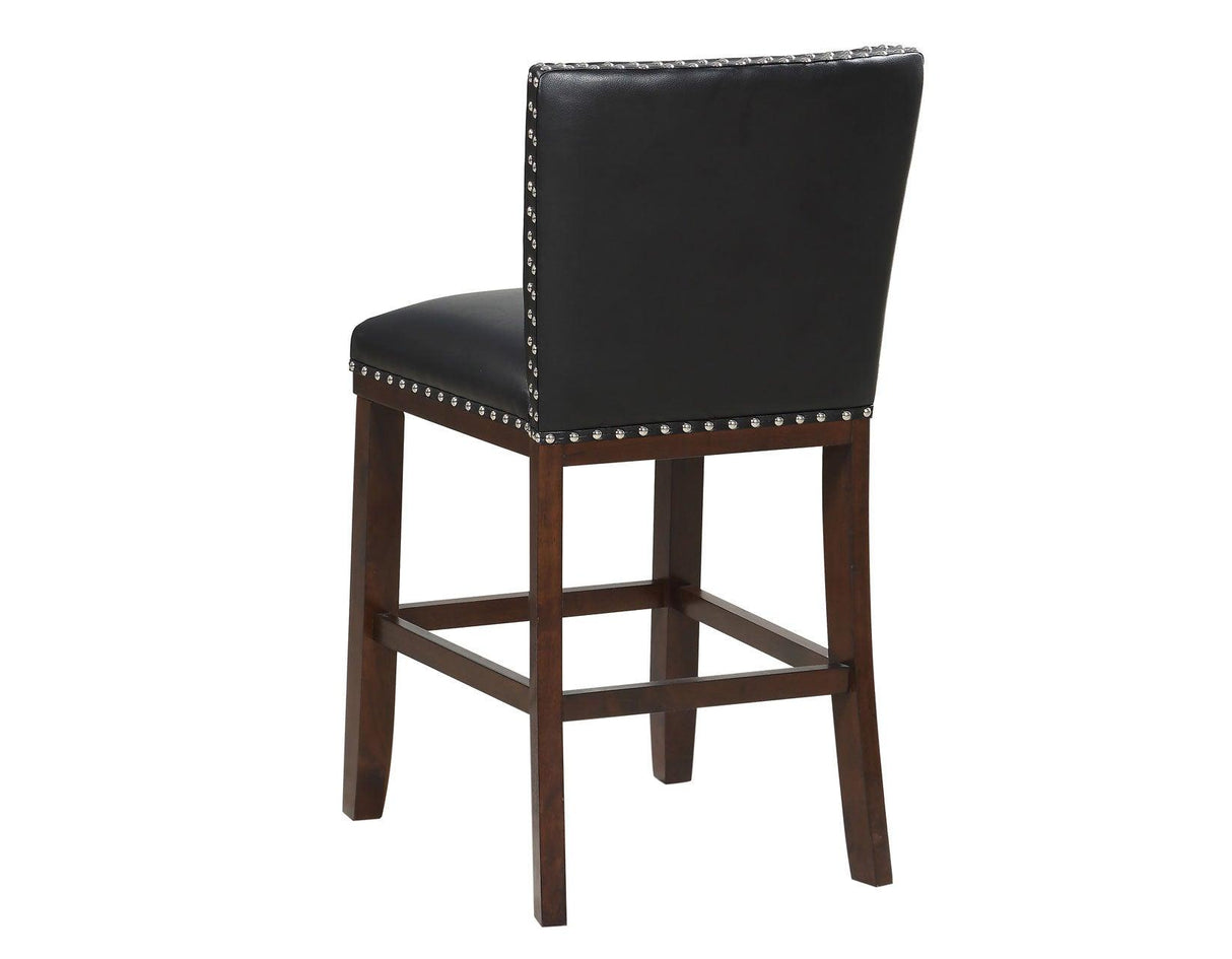 Tiffany 24″ Counter Stool, Black Vegan Leather, Set of 2 by Steve Silver at Eve Furniture