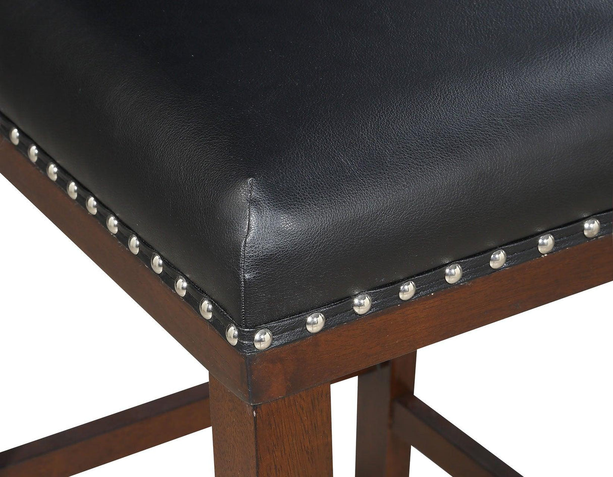 Tiffany 24″ Counter Stool, Black Vegan Leather, Set of 2 by Steve Silver at Eve Furniture