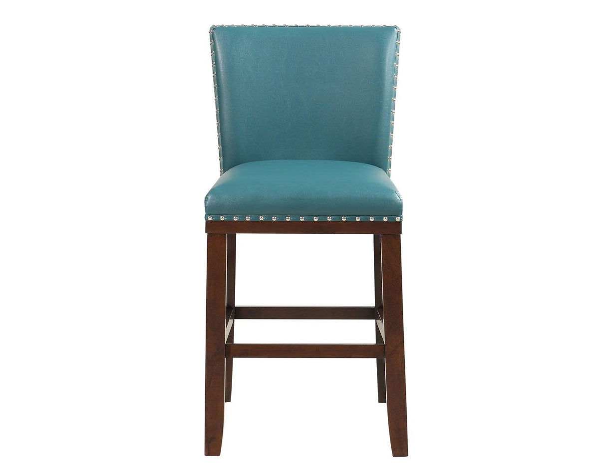 Tiffany 24″ Counter Stool, Peacock Leatherette, Set of 2 by Steve Silver at Eve Furniture