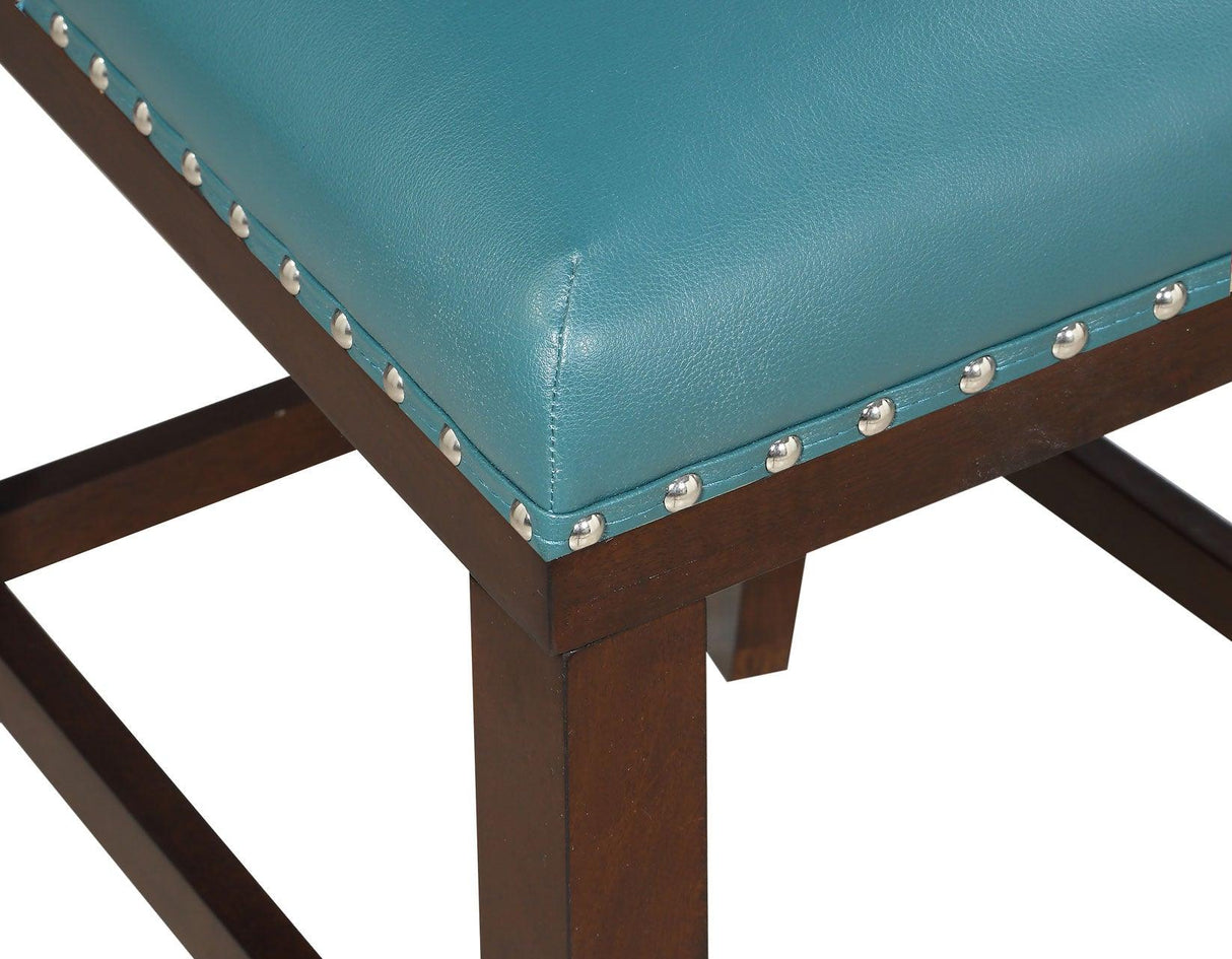 Tiffany 24″ Counter Stool, Peacock Leatherette, Set of 2 by Steve Silver at Eve Furniture