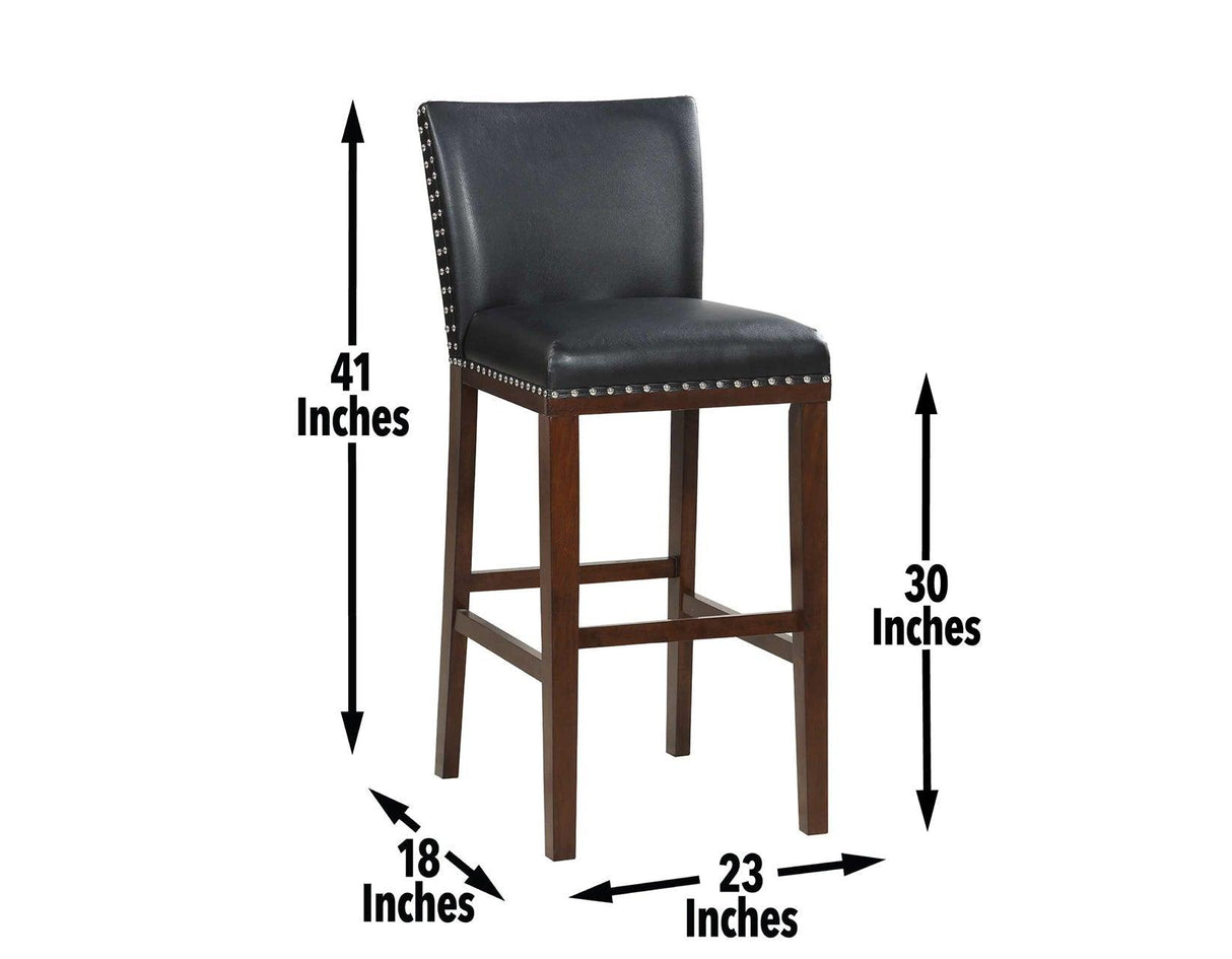 Tiffany 30″ Bar Stool, Black, Set of 2 by Steve Silver at Eve Furniture