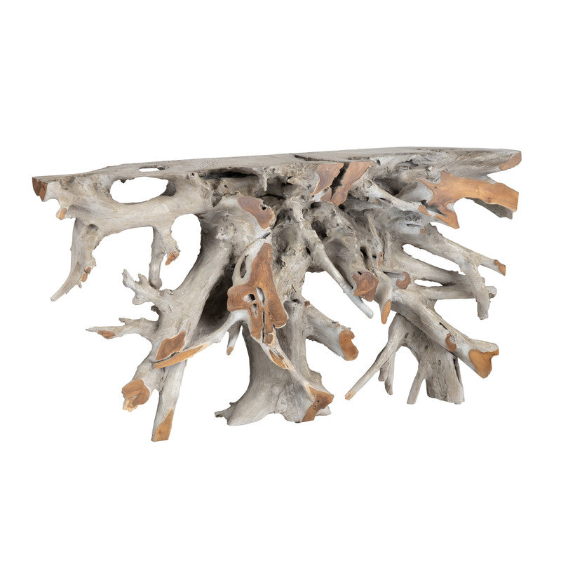 Tiga Gray/Brown Console Table by Crestview at Eve Furniture