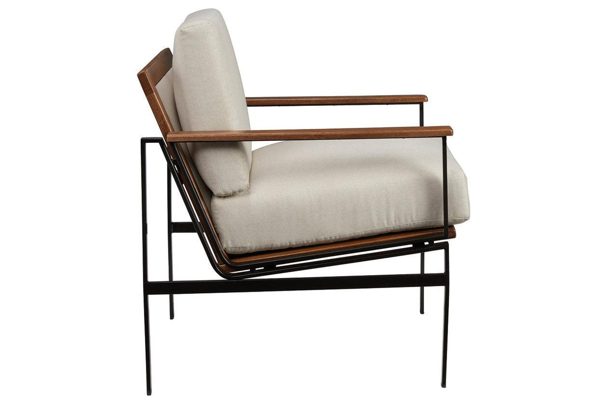 Tilden Ivory/Brown Accent Chair by Ashley at Eve Furniture