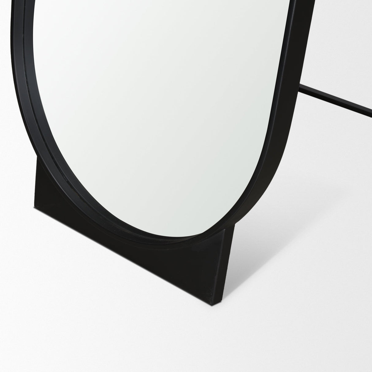 Tillie Oblong Matte Black Metal Standing Floor Mirror by Mercana at Eve Furniture