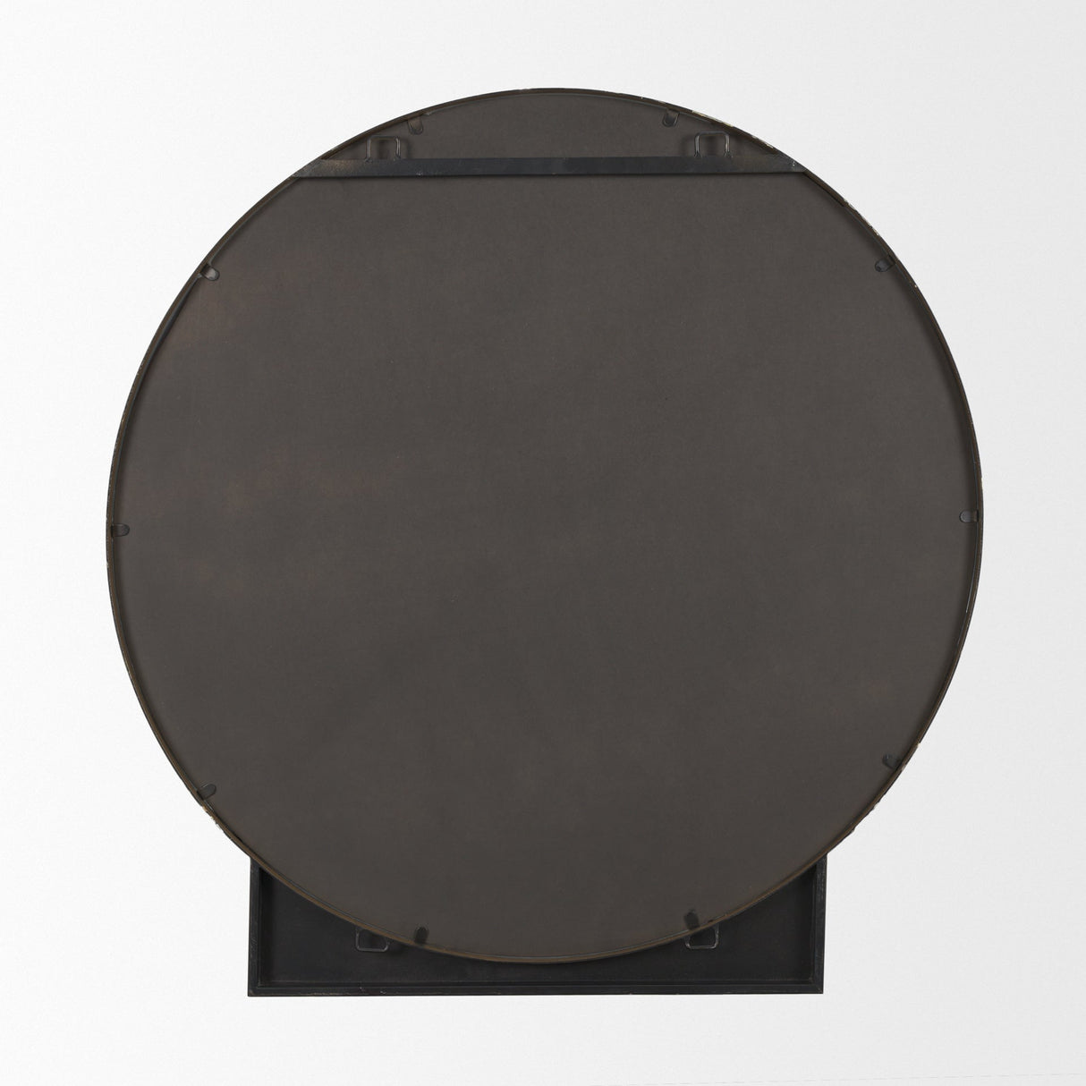 Tillie Round Brushed Gold Metal Frame Wall Mirror by Mercana at Eve Furniture