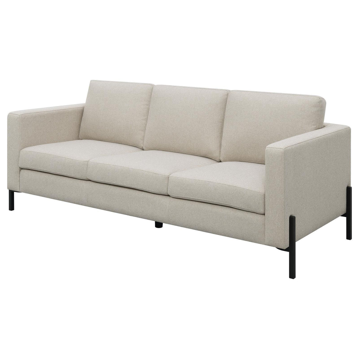 Tilly Oatmeal Upholstered Track Arms Sofa by Coaster at Eve Furniture