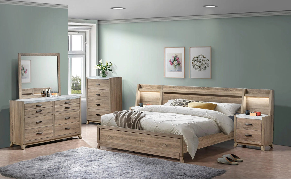 Tilston Natural Panel Bedroom Set by Crown Mark at Eve Furniture