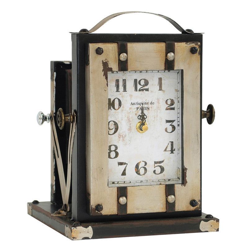 Time Flash Black/Brown Table Clock by Crestview at Eve Furniture