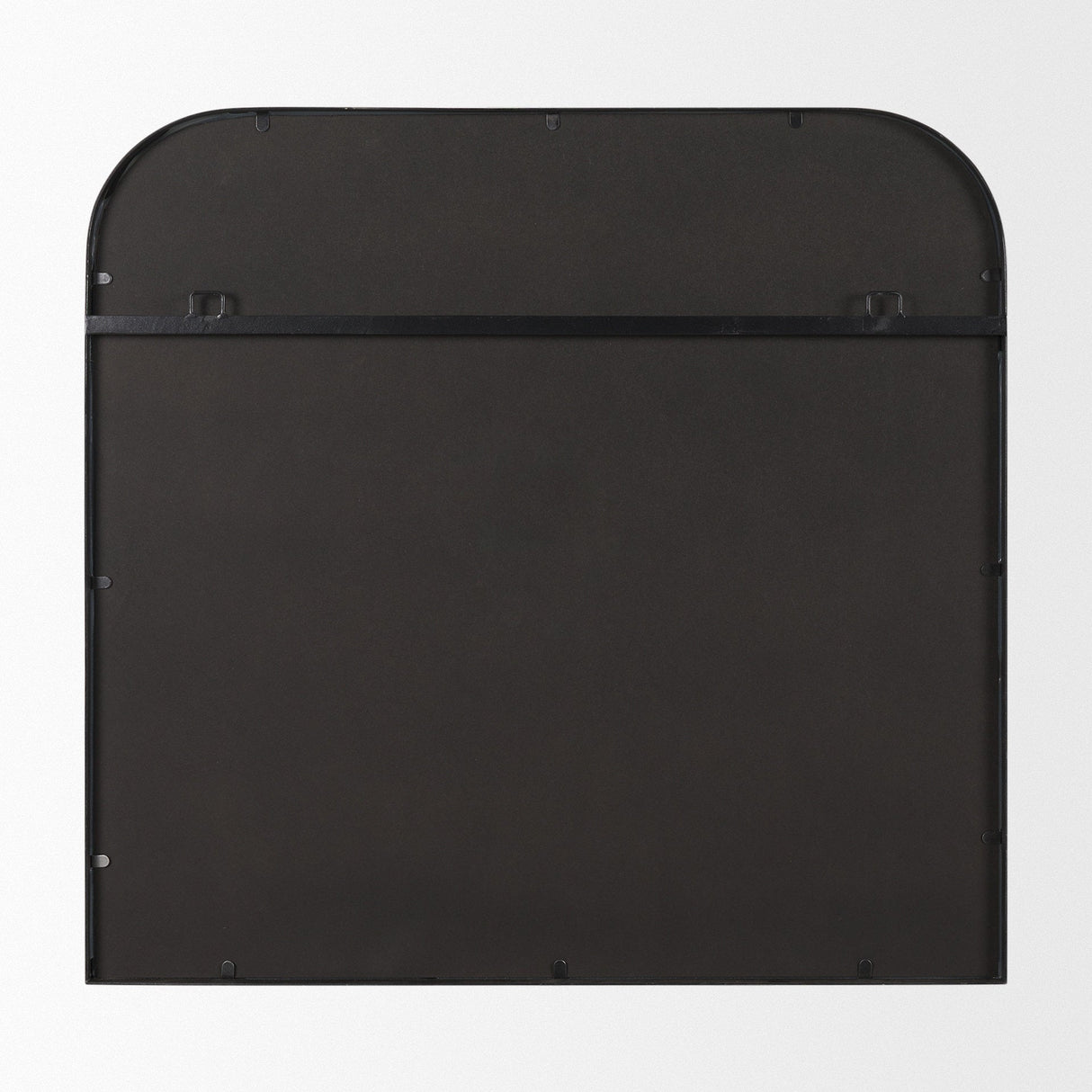Timon Brushed Black Metal Frame Square Arched Mirror by Mercana at Eve Furniture