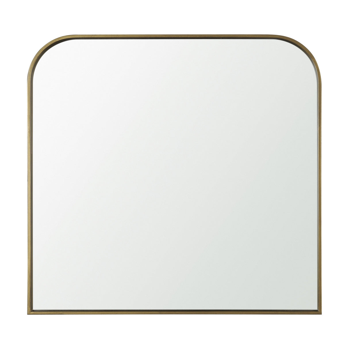 Timon Brushed Gold Square Arched Mirror by Mercana at Eve Furniture