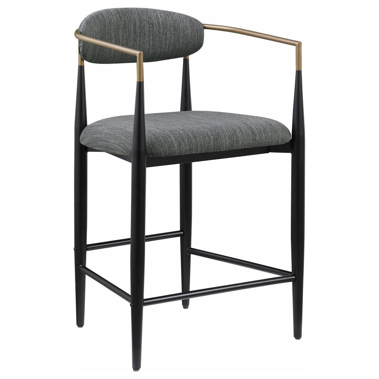 Tina Dark Gray Metal Counter Height Upholstered Bar Stool, Set of 2 by Coaster at Eve Furniture