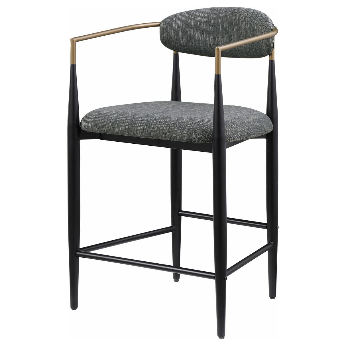 Tina Dark Gray Metal Counter Height Upholstered Bar Stool, Set of 2 by Coaster at Eve Furniture