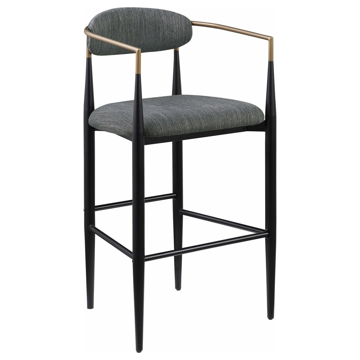 Tina Dark Gray Metal Pub Height Upholstered Bar Stool, Set of 2 by Coaster at Eve Furniture